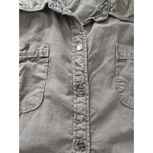 Natural Reflections Gray Long Sleeve Button Shirt Emroidered Size Large - Picture 3 of 10